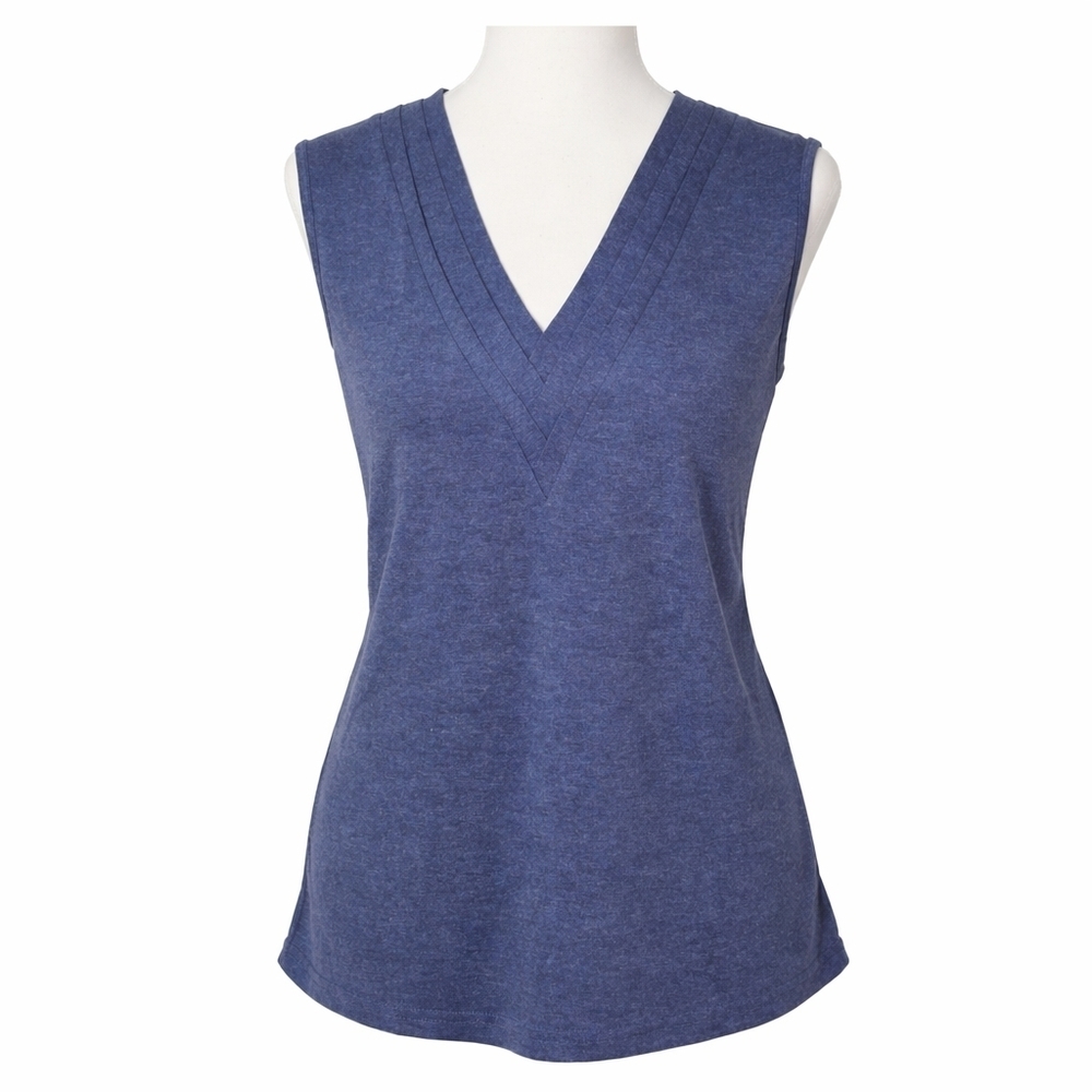 Agnes Urban Women’s Sleeveless V-Neck Top Blue Size L NWT Casual Blouse